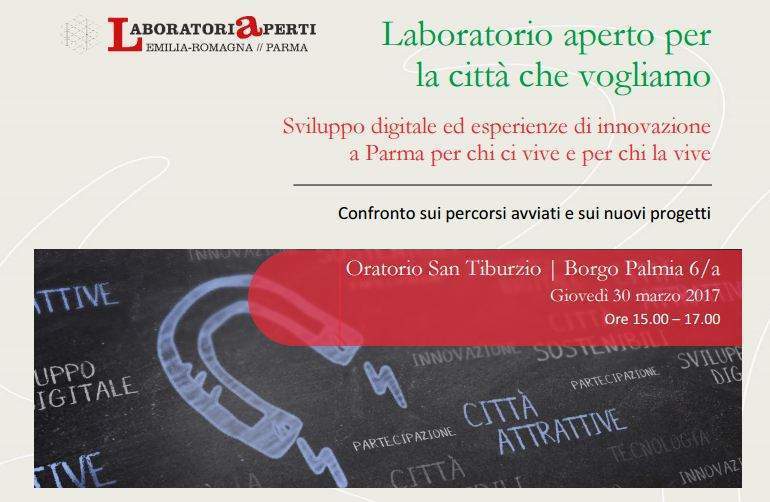 30 marzo al San Tiburzio: “Laboratorio aperto per la città, sviluppo digitale ed esperienze di innovazione a Parma”
