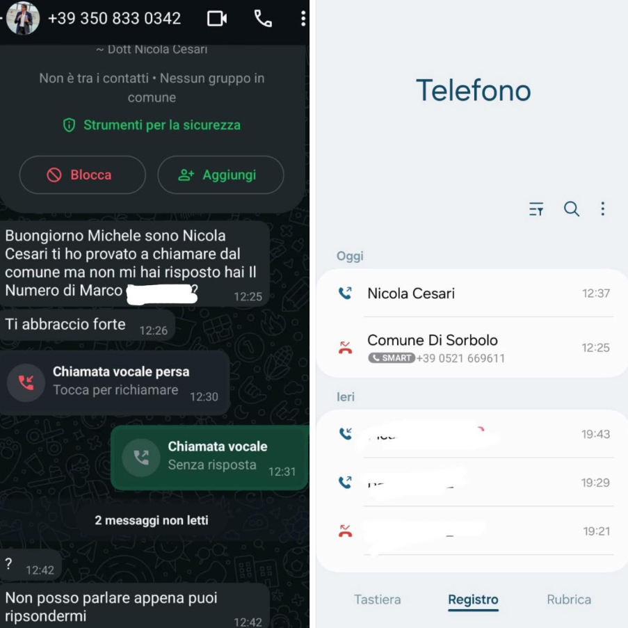 “Occhio alla truffa del finto Cesari”