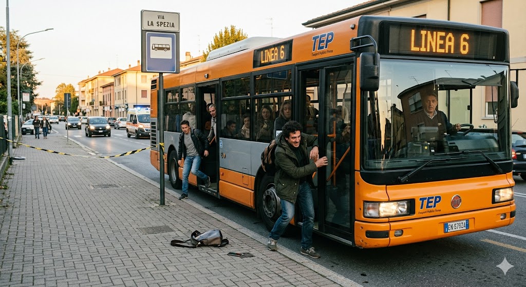 Tenta di scendere al volo dal bus: ferito 39enne