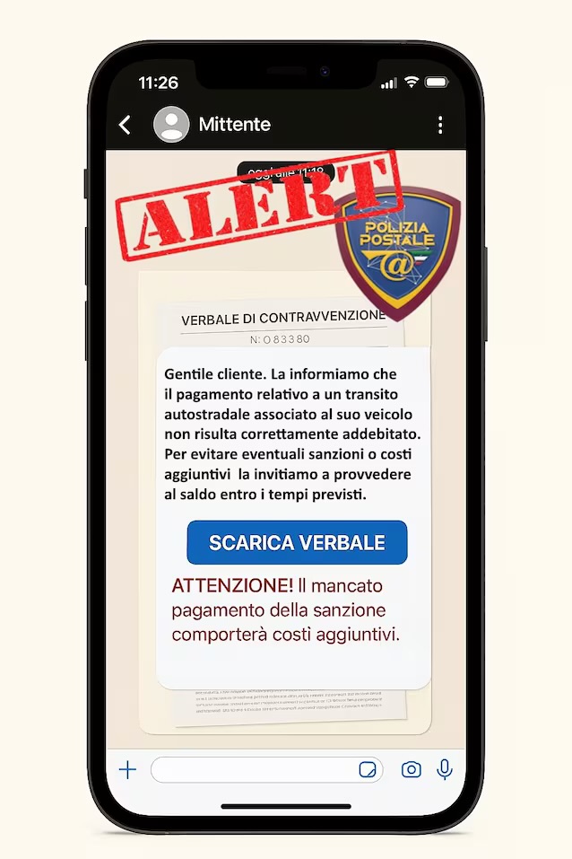 “Non hai pagato il pedaggio autostradale”: la nuova truffa su WhatsApp