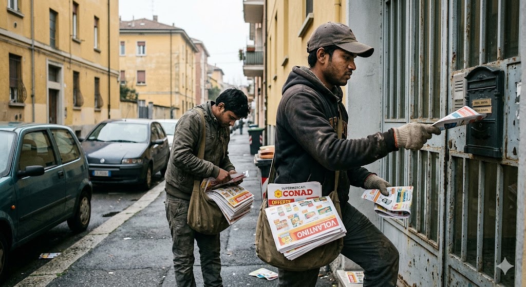 Tre euro all’ora e zero diritti: smantellata rete di caporalato del volantinaggio tra Parma, Piacenza e Lodi